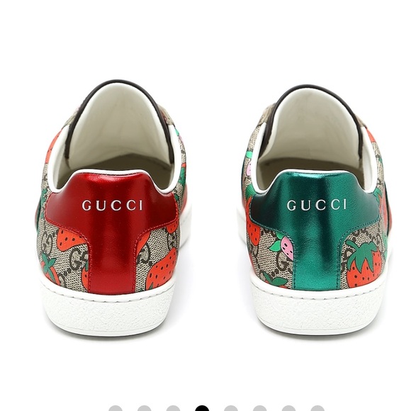 🍓 Gucci ace strawberry logo sneakers box women’s 42m IT, 12m US, 9m UK preown - Picture 11 of 14
